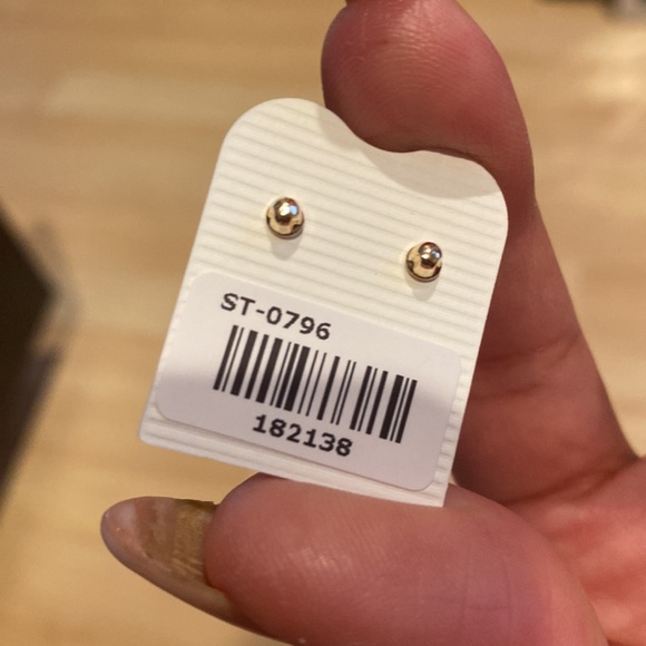 New 14k Solid Real Gold Evil Eye Stud Earrings - Picture 4 of 5